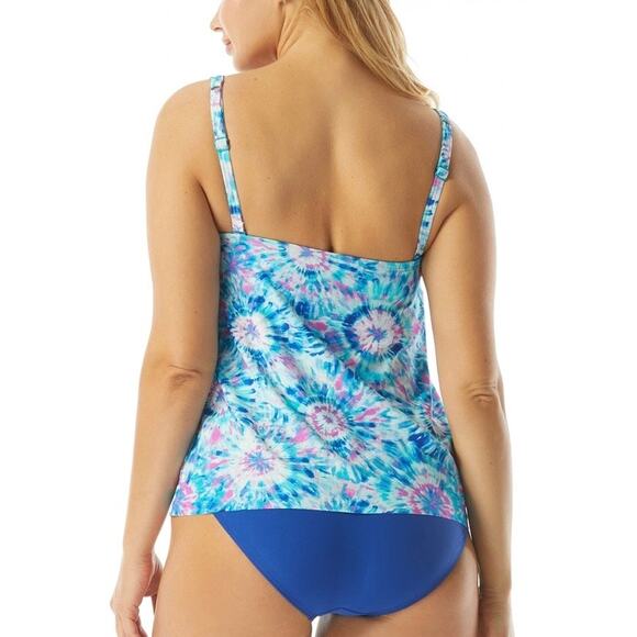 Coco Reef Clarity Bandeau Tankini Top 14 38D Tie Dye NWT - Picture 4 of 7